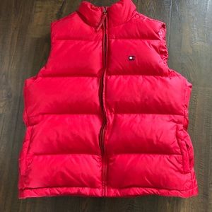 Red Tommy Hilfiger Puffy Vest